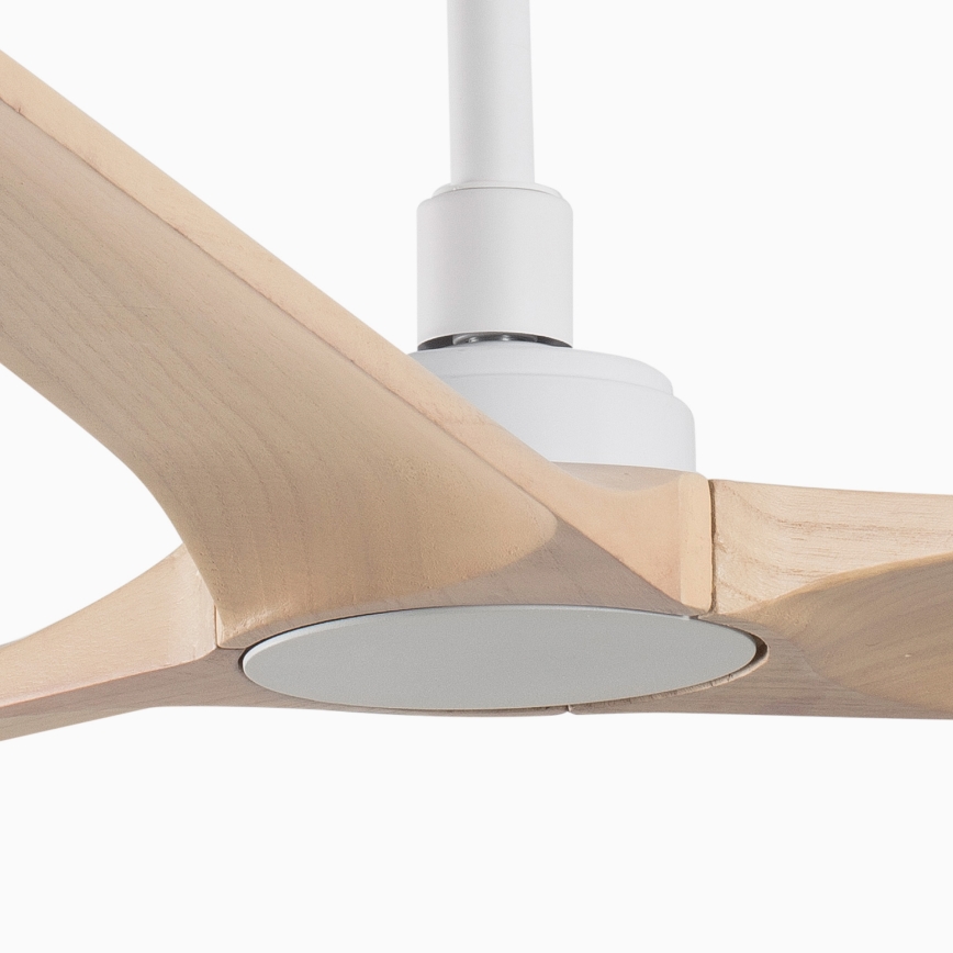 FARO 33810WT - Ceiling fan HEYWOOD L wood/white d. 132 cm Wi-Fi Tuya + remote control