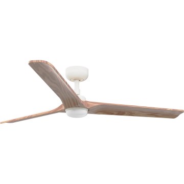 FARO 33810WT1S - LED Dimmable ceiling fan HEYWOOD L LED/10W/230V 2700/3000/4000K Ø 132 cm wood/white Wi‑Fi Tuya + remote control