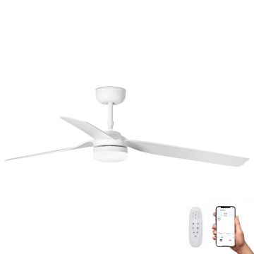 FARO 33814WP-20 - LED Dimmable ceiling fan PUNT M LED/24W/230V 3000K/4200K/6500K white d. 130 cm SMART + remote control