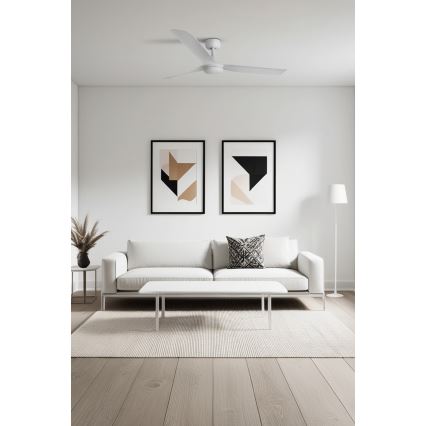 FARO 33814WT - Ceiling fan PUNT M white d. 132 cm Wi-Fi Tuya + remote control