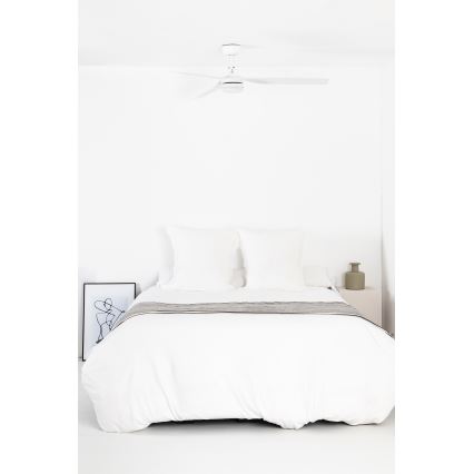 FARO 33814WT1S - PUNT M Dimmable LED Ceiling Fan, 18W, 230V, Tunable White 2700/3000/4000K, Ø132 cm, White, Tuya Wi‑Fi + Remote Control