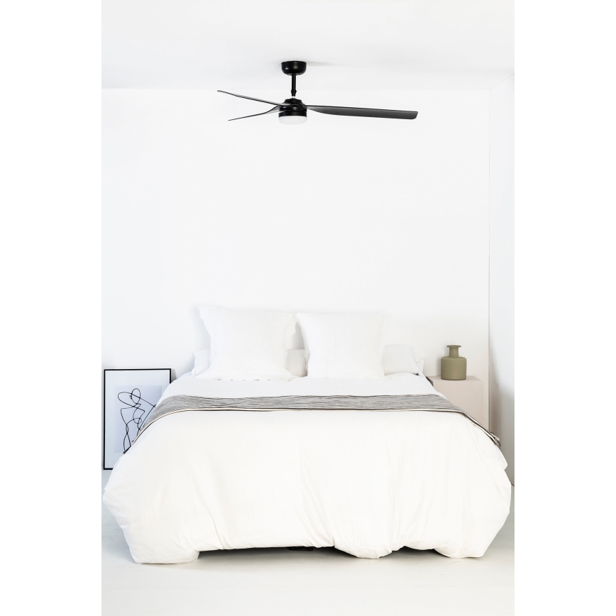 FARO 33815WT-21 - LED Dimmable ceiling fan PUNT M LED/18W/230V 2700/3000/4000K black Ø 132 cm Wi-Fi Tuya + remote control