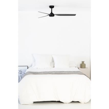 FARO 33815WT - Ceiling fan PUNT M black d. 132 cm Wi-Fi Tuya + remote control