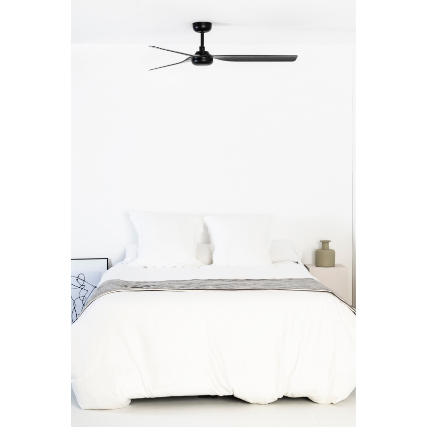 FARO 33815WT - Ceiling fan PUNT M black d. 132 cm Wi-Fi Tuya + remote control