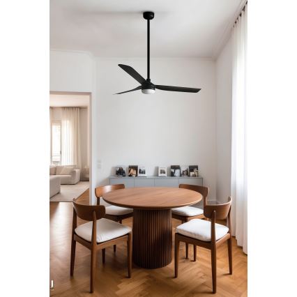 FARO 33815WT1S - PUNT M LED Dimmable Ceiling Fan LED/18W/230V 2700/3000/4000K Ø 132 cm Black Tuya Wi‑Fi + Remote Control
