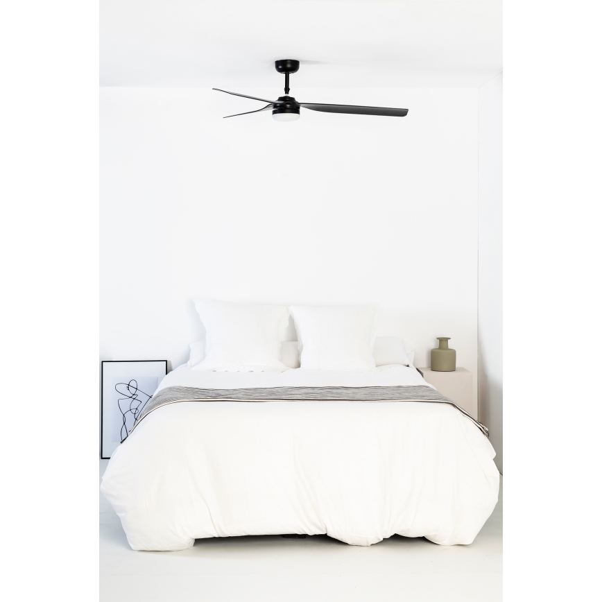 FARO 33815WT1S - PUNT M LED Dimmable Ceiling Fan LED/18W/230V 2700/3000/4000K Ø 132 cm Black Tuya Wi‑Fi + Remote Control