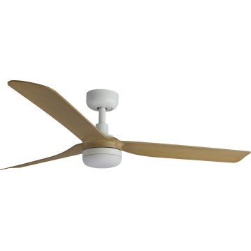 FARO 33816WT-20 - LED Dimmable ceiling fan PUNT M LED/18W/230V brown/white d. 132 cm Wi-Fi Tuya + remote control