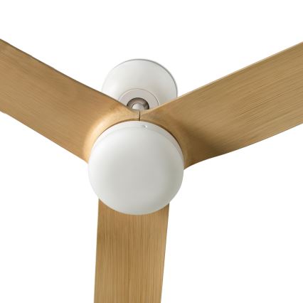 FARO 33816WT-20 - LED Dimmable ceiling fan PUNT M LED/18W/230V brown/white d. 132 cm Wi-Fi Tuya + remote control