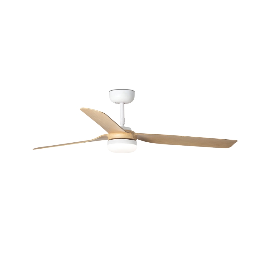 FARO 33816WT-20 - PUNT M LED Dimmable Ceiling Fan LED/18W/230V, Brown/White, Ø 132 cm, Tuya Wi‑Fi + Remote Control