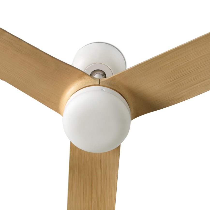 FARO 33816WT - Ceiling fan PUNT M brown/white d. 132 cm Wi-Fi Tuya + remote control