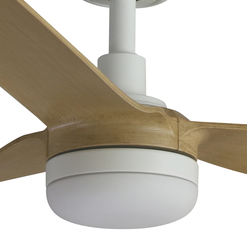 FARO 33816WT1S - PUNT M LED Dimmable Ceiling Fan LED/18W/230V 2700/3000/4000K Ø 132 cm Beige/White Tuya Wi‑Fi + Remote Control