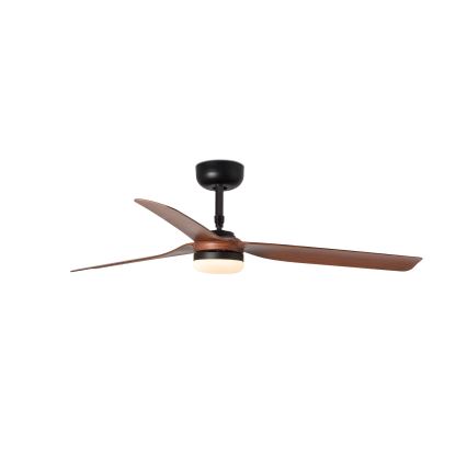 FARO 33817WT-21 - PUNT M LED Dimmable Ceiling Fan, 18W LED/230V, Brown/Black, Ø 132 cm, Tuya Wi‑Fi + Remote Control
