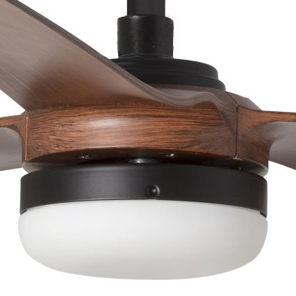 FARO 33817WT-21 - PUNT M LED Dimmable Ceiling Fan, 18W LED/230V, Brown/Black, Ø 132 cm, Tuya Wi‑Fi + Remote Control