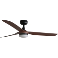 FARO 33817WT-21 - PUNT M LED Dimmable Ceiling Fan, 18W LED/230V, Brown/Black, Ø 132 cm, Tuya Wi‑Fi + Remote Control