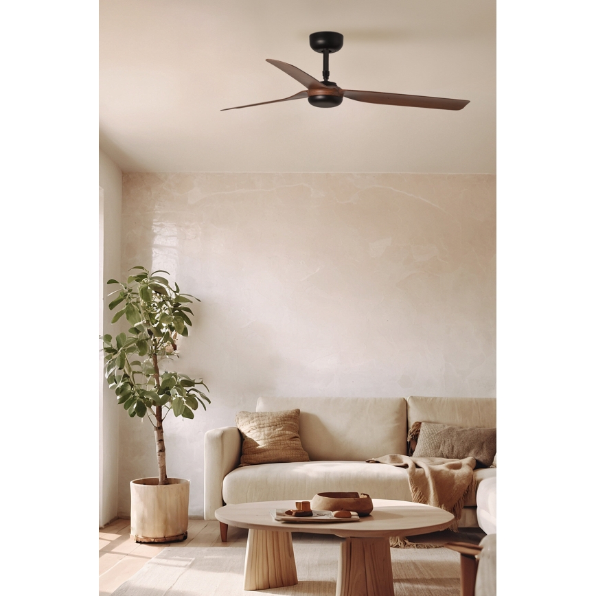 FARO 33817WT - Ceiling fan PUNT M brown/black d. 132 cm Wi-Fi Tuya + remote control