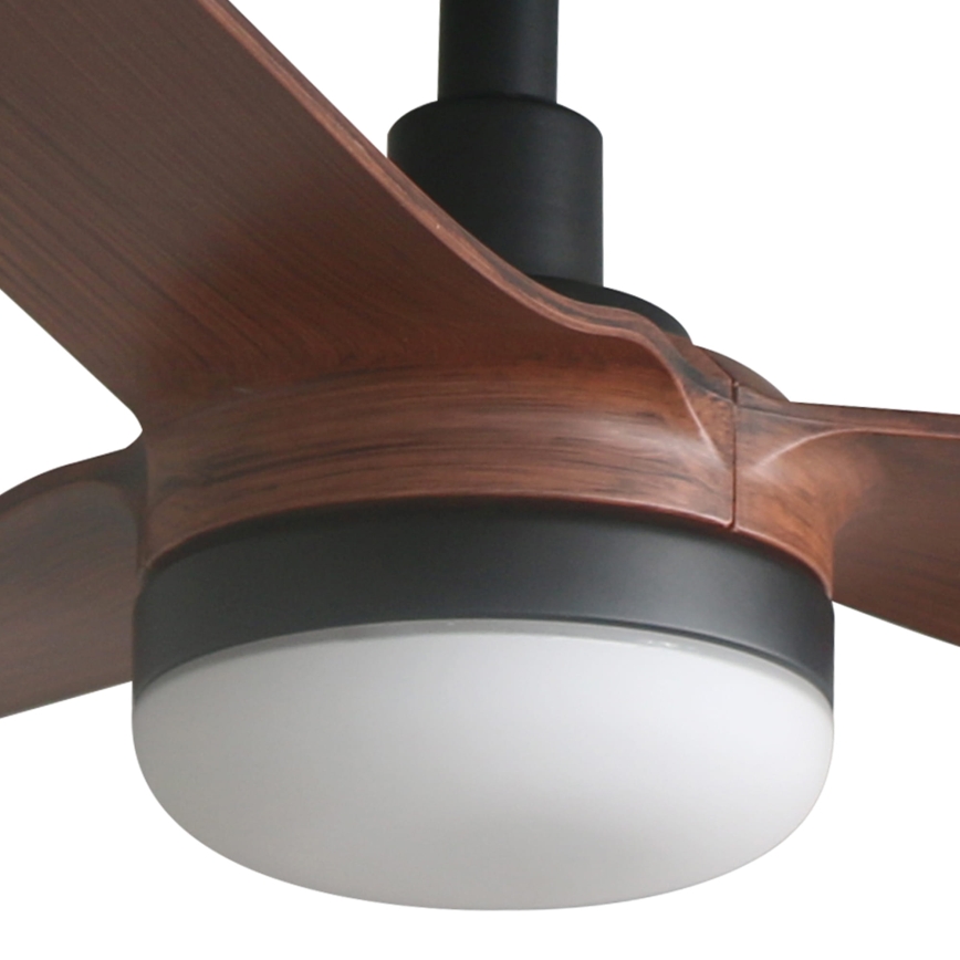 FARO 33817WT1S - PUNT M LED dimmable ceiling fan LED/18W/230V 2700/3000/4000K Ø 132 cm brown/black Wi‑Fi Tuya + remote control