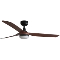FARO 33817WT1S - PUNT M LED dimmable ceiling fan LED/18W/230V 2700/3000/4000K Ø 132 cm brown/black Wi‑Fi Tuya + remote control