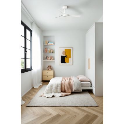 FARO 33820 - Ceiling fan MINI PUNT S white d. 90 cm + remote control