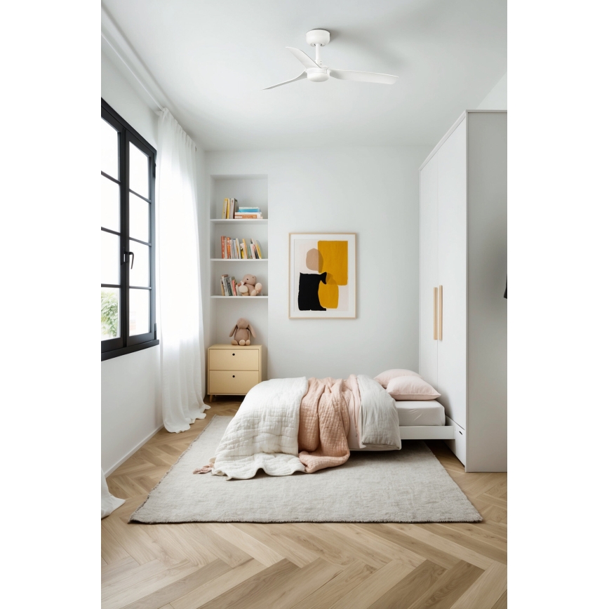 FARO 33820 - Ceiling fan MINI PUNT S white d. 90 cm + remote control