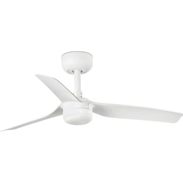 FARO 33820WT-1TW - MINI PUNT S LED dimmable ceiling fan with LED/10W/230V 2700/3000/4000K, white, Ø 90 cm, Tuya Wi‑Fi + remote control