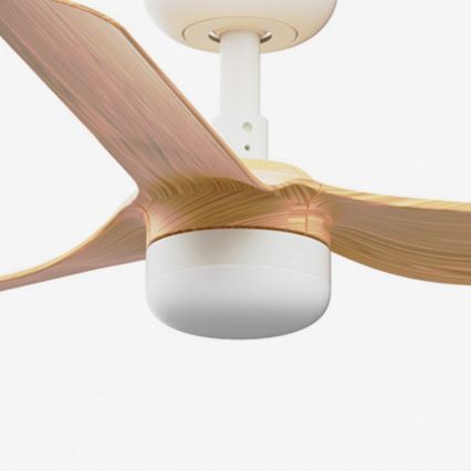 FARO 33821-1TW - LED Dimmable Ceiling Fan MINI PUNT S with integrated LED 10W, 2700/3000/4000K, wood/white finish, diameter 90 cm + remote control
