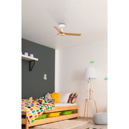 FARO 33821 - Ceiling fan MINI PUNT S brown/white d. 90 cm + remote control