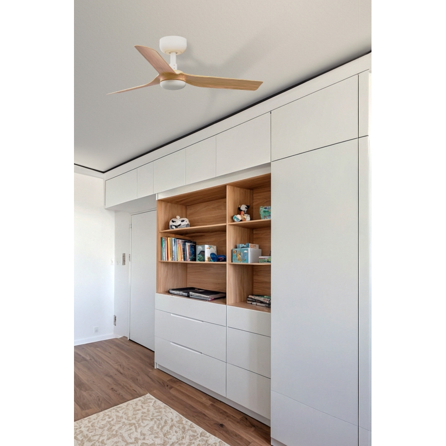 FARO 33821WT - Ceiling fan MINI PUNT S brown/white d. 90 cm Wi-Fi Tuya + remote control