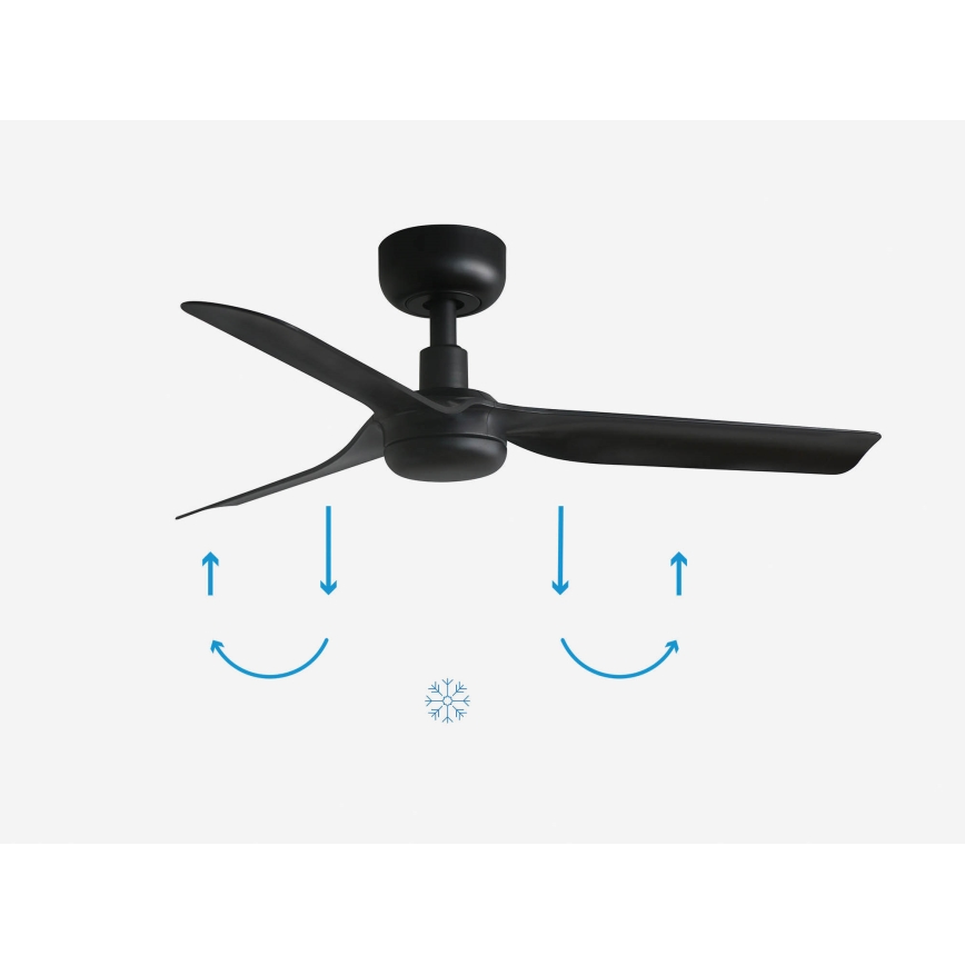 FARO 33822 - Ceiling fan MINI PUNT S black d. 90 cm + remote control