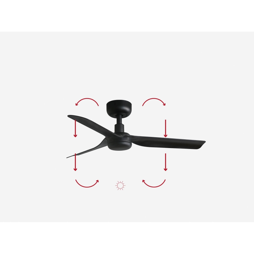 FARO 33822WP - Ceiling fan MINI PUNT S black d. 90 cm SMART + remote control