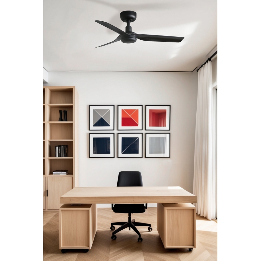 FARO 33822WT - Ceiling fan MINI PUNT S black d. 90 cm Wi-Fi Tuya + remote control