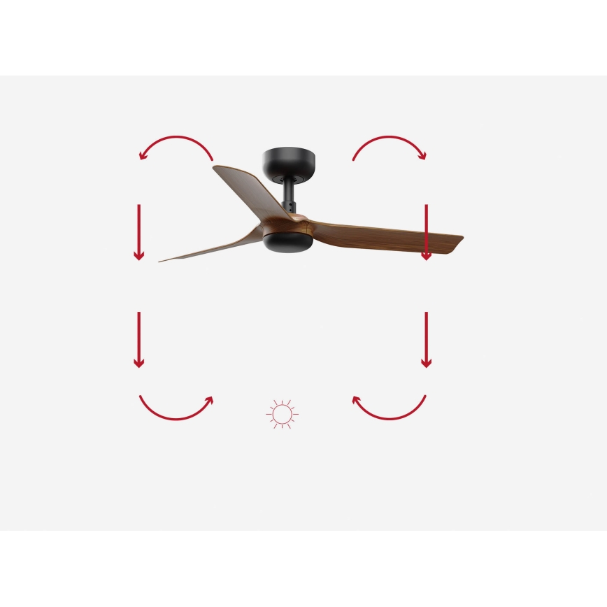 FARO 33823 - Ceiling fan MINI PUNT S brown/black d. 90 cm + remote control