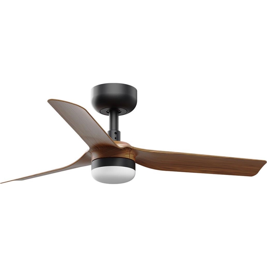 FARO 33823WT-1TW - LED Dimmable ceiling fan MINI PUNT S LED/10W/230V 2700/4000/6000K brown/black d. 90 cm Wi-Fi Tuya + remote control
