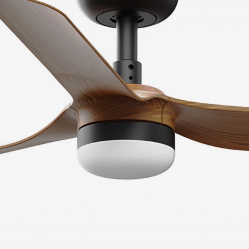 FARO 33823WT-1TW - LED Dimmable ceiling fan MINI PUNT S LED/10W/230V 2700/4000/6000K brown/black d. 90 cm Wi-Fi Tuya + remote control