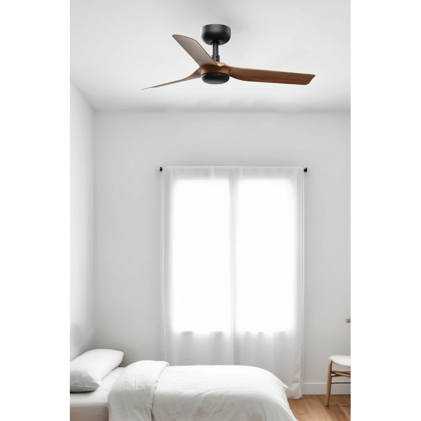 FARO 33823WT - Ceiling fan MINI PUNT S brown/black d. 90 cm Wi-Fi Tuya + remote control