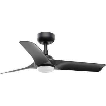 FARO 33825WT1S - HEY S Dimmable LED Ceiling Fan, LED 10W, 230V, 2700/3000/4000K, Ø 90 cm, Black, Tuya Wi-Fi + Remote Control