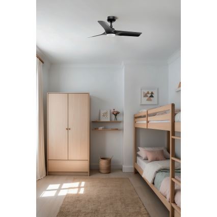 FARO 33825WT1S - HEY S Dimmable LED Ceiling Fan, LED 10W, 230V, 2700/3000/4000K, Ø 90 cm, Black, Tuya Wi-Fi + Remote Control