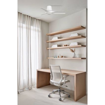 FARO 33826-1TW - Dimmable LED Ceiling Fan HEY TUB with LED, 10W/230V, 2700/3000/4000K, White, Ø 90 cm + Remote Control