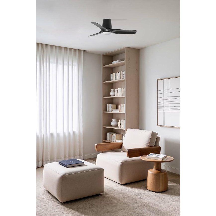 FARO 33827-1TW - HEY TUB S LED Dimmable ceiling fan with 10W LED, 230V, 2700/3000/4000K, black, Ø 90 cm + remote control