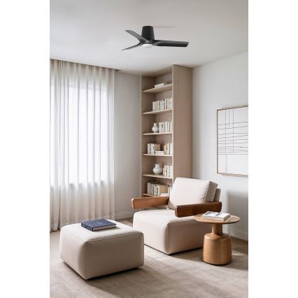 FARO 33827-1TW - LED Dimmable ceiling fan HEY TUB S LED/10W/230V 2700/4000/6000K black d. 90 cm + remote control