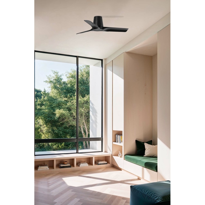 FARO 33827 - Ceiling fan HEY TUB S black d. 90 cm + remote control