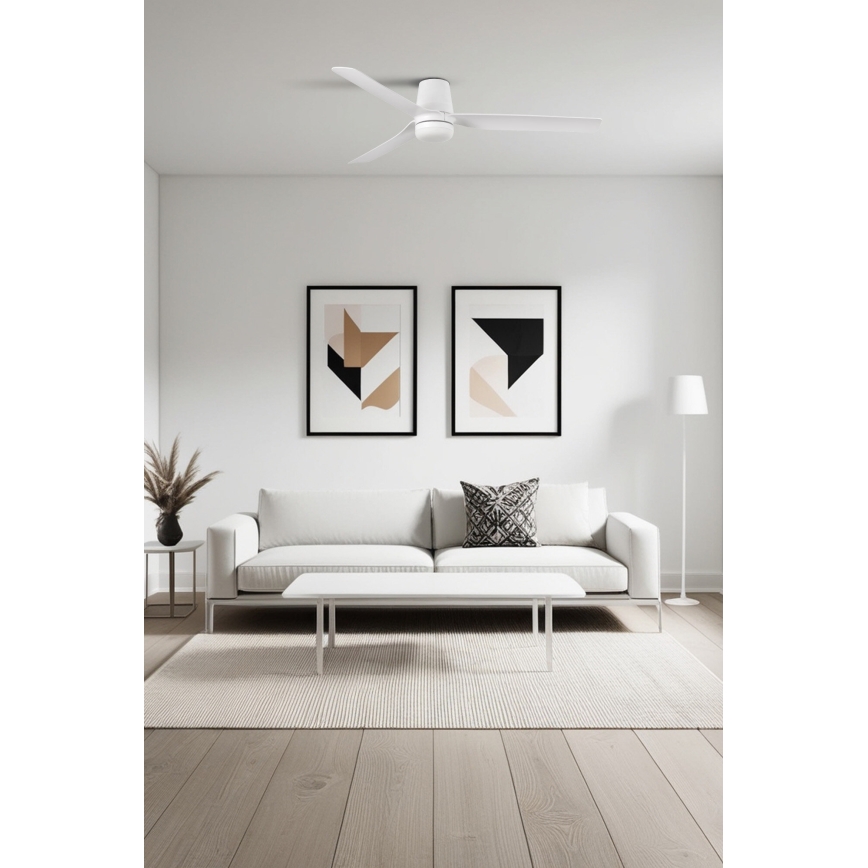 FARO 33828-1TW - LED Dimmable Ceiling Fan PUNT TUB M LED/18W/230V 2700/3000/4000K Ø 130 cm white + remote control
