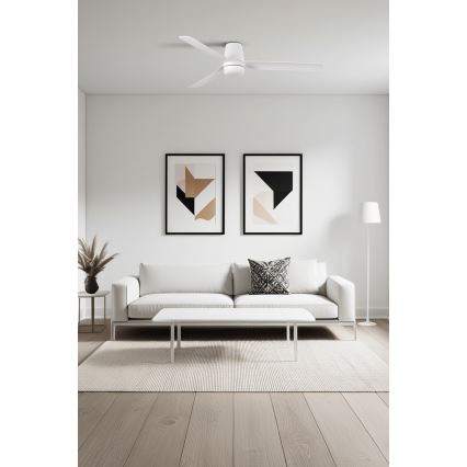 FARO 33828-1TW - LED Dimmable ceiling fan PUNT TUB M LED/18W/230V 3000/4200/6500K d. 130 cm white + remote control
