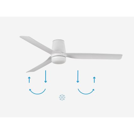 FARO 33828-1TW - LED Dimmable ceiling fan PUNT TUB M LED/18W/230V 3000/4200/6500K d. 130 cm white + remote control