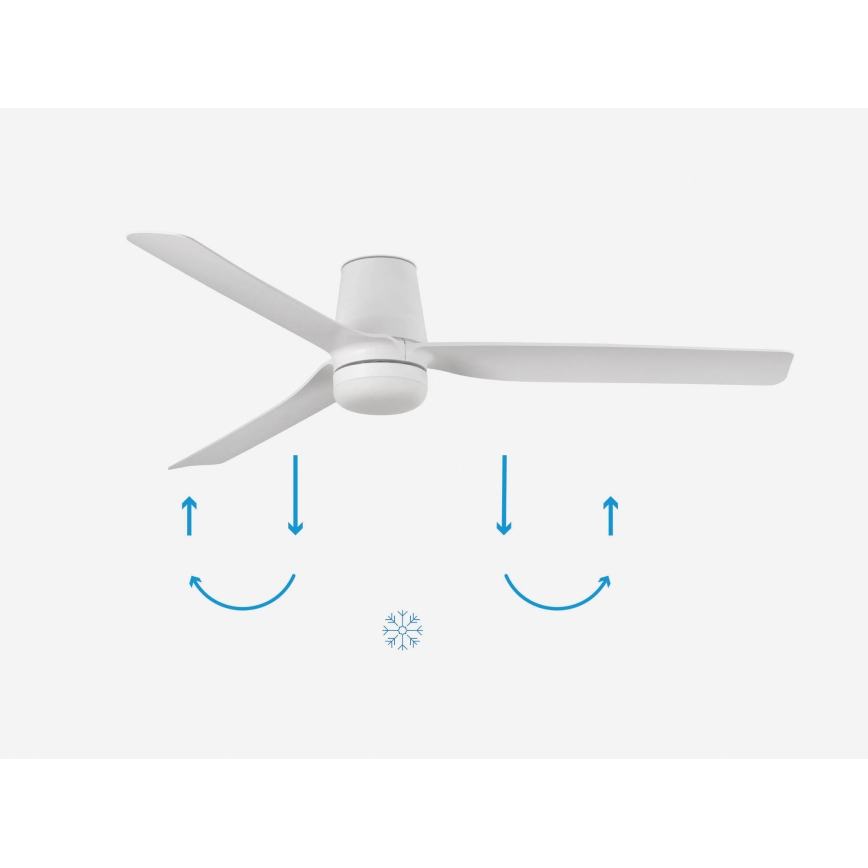 FARO 33828-1TW - LED Dimmable ceiling fan PUNT TUB M LED/18W/230V 3000/4200/6500K d. 130 cm white + remote control