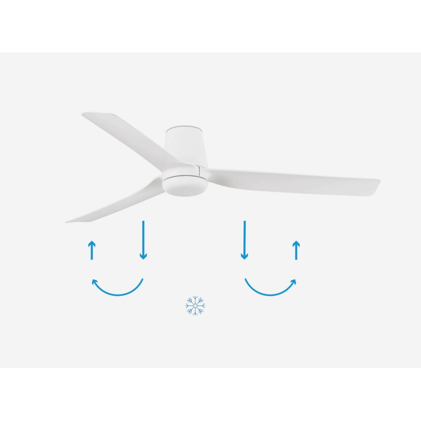 FARO 33828 - Ceiling fan PUNT TUB M white d. 130 cm + remote control