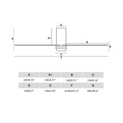 FARO 33828 - Ceiling fan PUNT TUB M white d. 130 cm + remote control