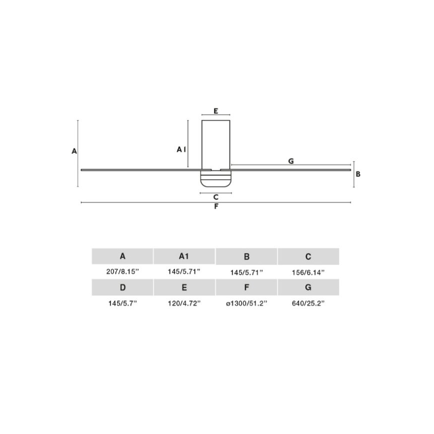 FARO 33828 - Ceiling fan PUNT TUB M white d. 130 cm + remote control