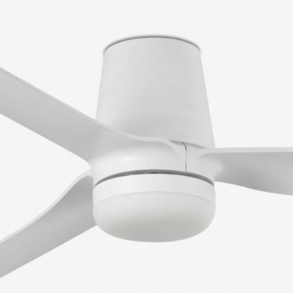 FARO 33828WT1S - Dimmable LED ceiling fan PUNT TUB M LED/18W/230V 2700/3000/4000K diam. 132 cm white Tuya Wi-Fi + remote control