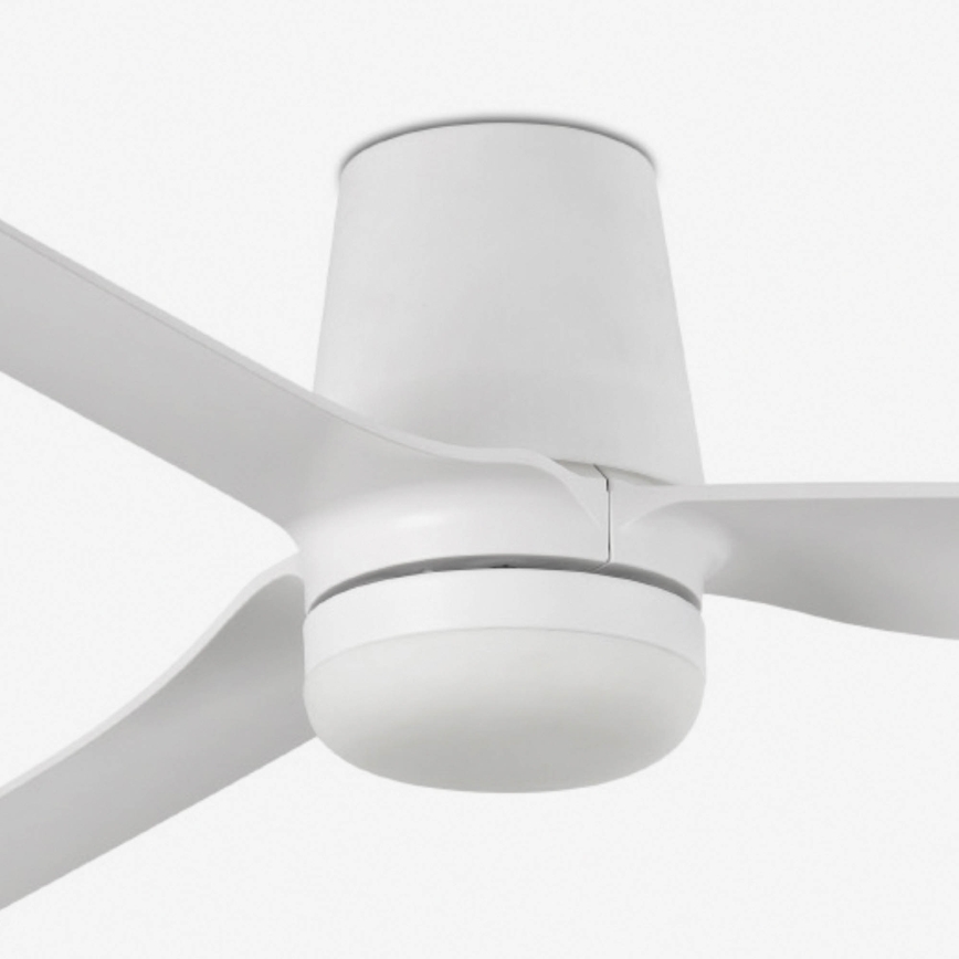 FARO 33828WT1S - Dimmable LED ceiling fan PUNT TUB M LED/18W/230V 2700/3000/4000K diam. 132 cm white Tuya Wi-Fi + remote control