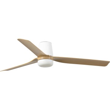 FARO 33829-1TW - LED Dimmable ceiling fan PUNT TUB M LED/18W/230V 3000/4200/6500K d. 130 cm white/brown+ remote control